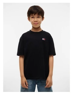 Unisex Archive Heritage Flag Tee (8-16 years) in Black