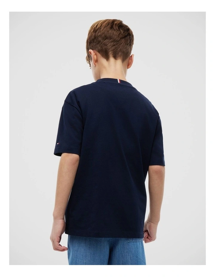 Boys Flag Graffiti T-Shirt (8-16 years) in Blue image 3