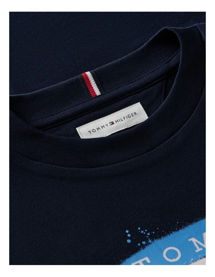 Boys Flag Graffiti T-Shirt (8-16 years) in Blue image 6