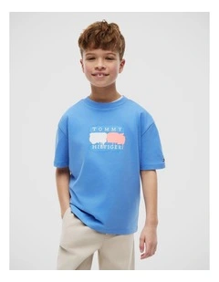 Boys Flag Graffiti T-Shirt (8-16 years) in Blue