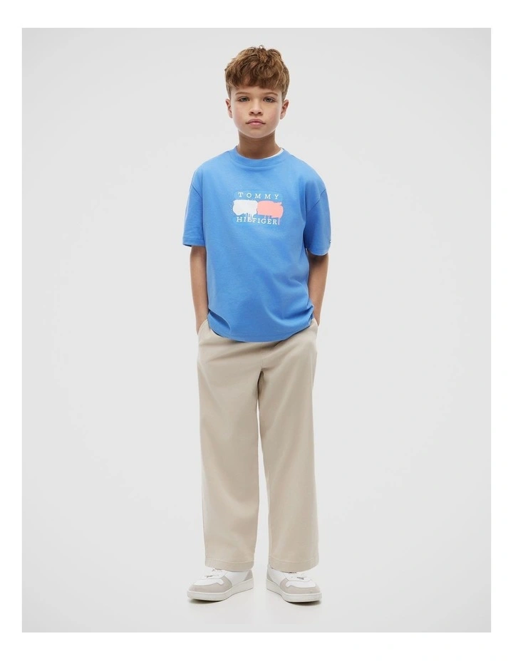 Boys Flag Graffiti T-Shirt (8-16 years) in Blue image 3