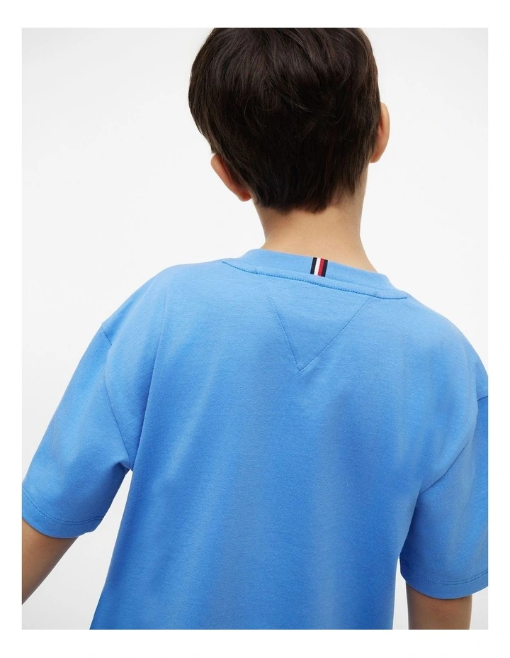 Boys Heritage Flag Print Jersey T-Shirt (8-16 Years) in Blue image 3