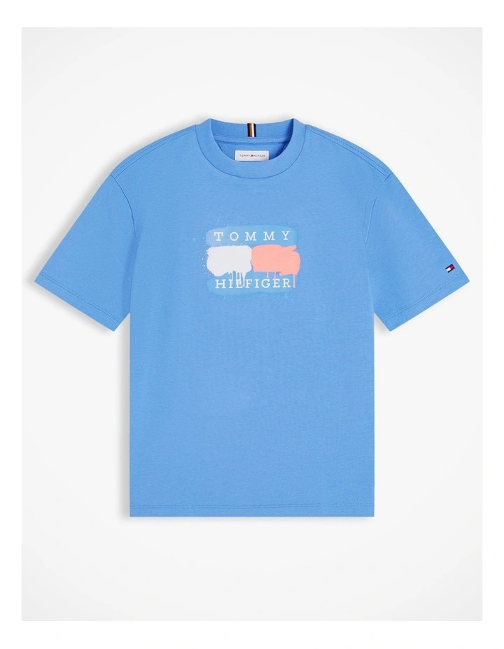 Boys Flag Graffiti T-Shirt (3-7 years) in Blue image 4