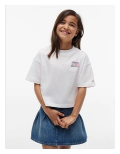 Girls Tommy Rhinestone Tee (8-16 years) in White