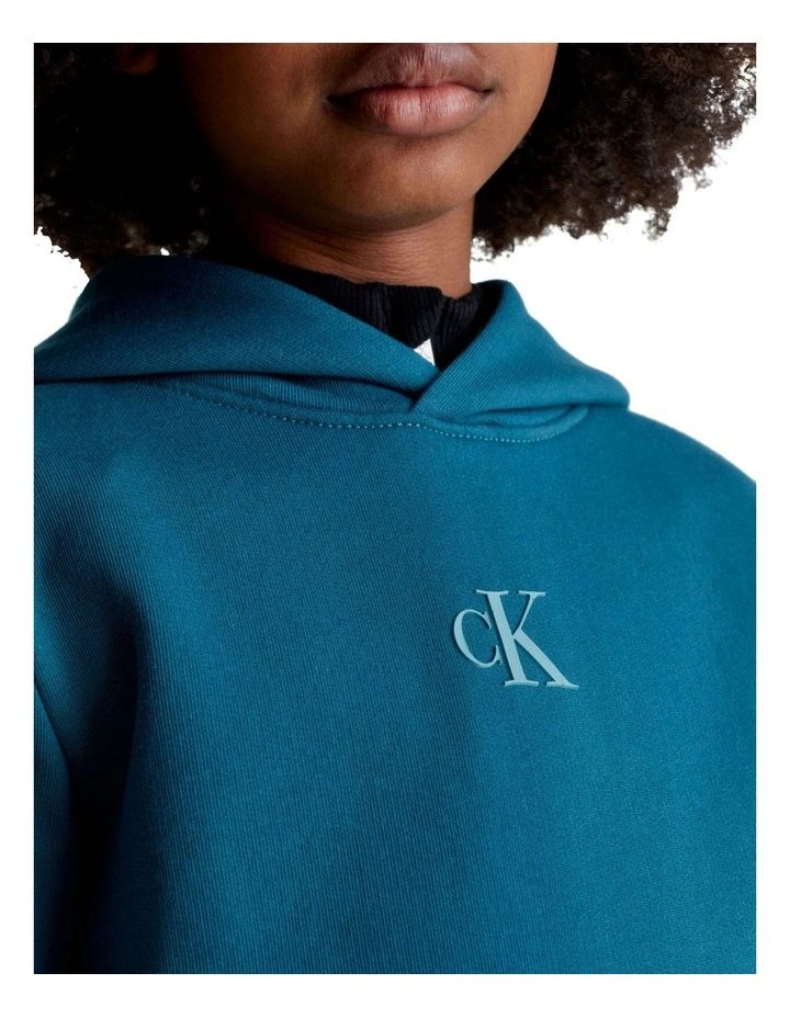 GIRLS 8-16 Logo Boxy Hoodie in Atlantic Deep image 3