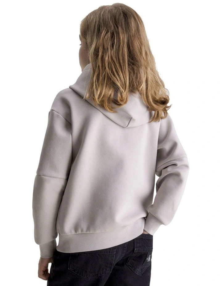 Spacer Debossed Logo Hoodie in Porpoise image 2