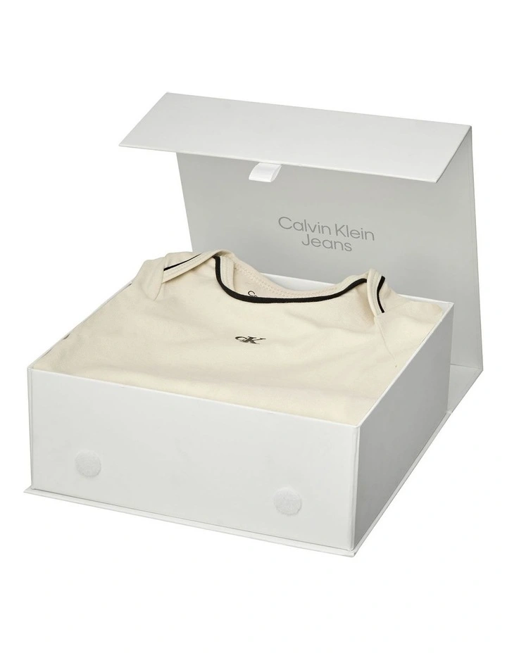 Monogram Long Sleeve Body Bib Giftpack In Black/White Cap Grey image 3