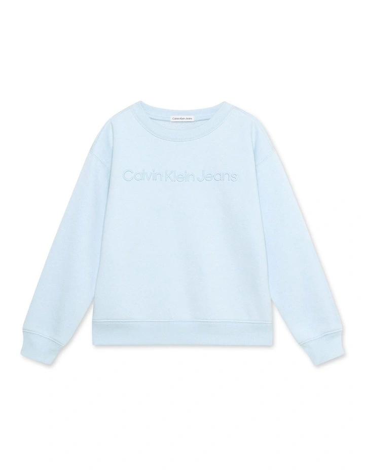 Raised Institutional Logo Cotton Fleece in Blue image 1
