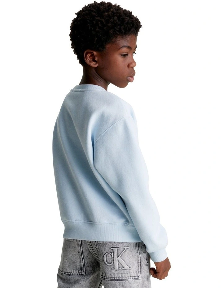 Raised Institutional Logo Cotton Fleece in Blue image 3