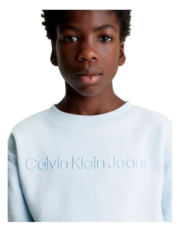 Raised Institutional Logo Cotton Fleece in Blue image 4