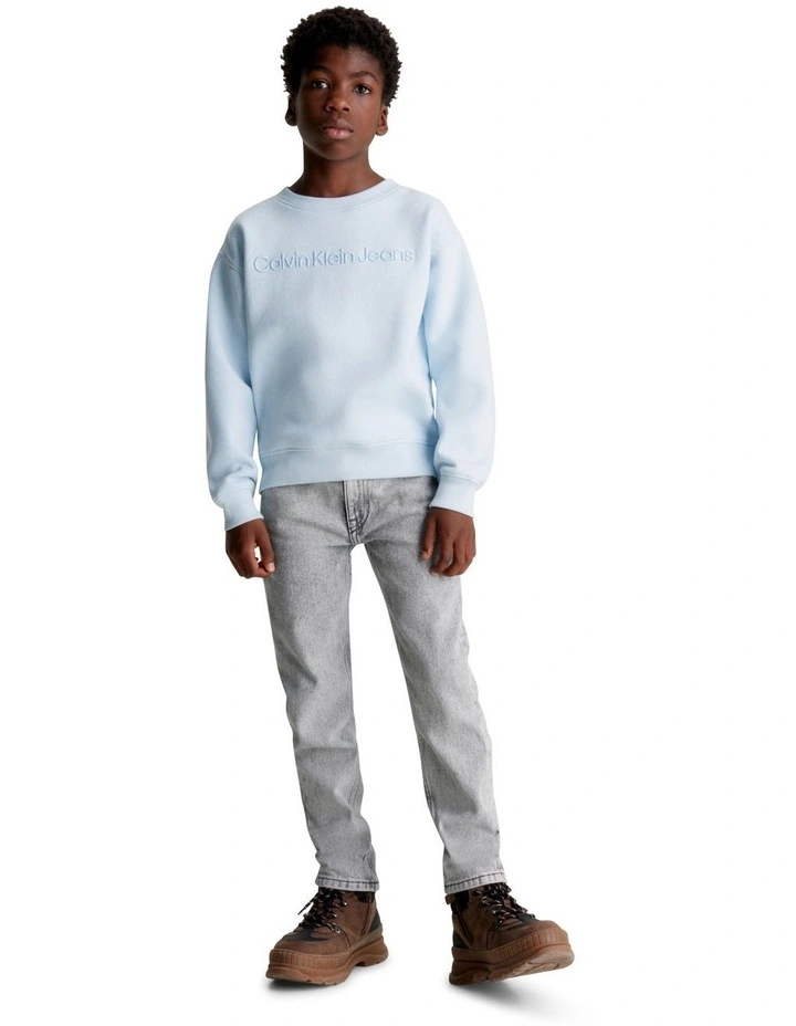 Raised Institutional Logo Cotton Fleece in Blue image 5