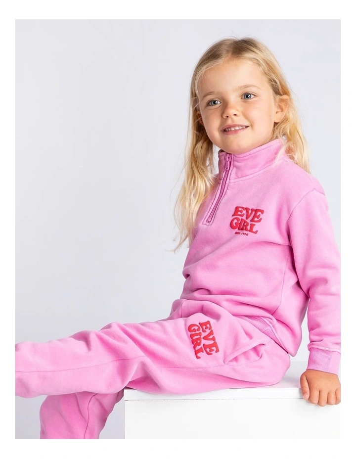 Aths 1/4 Zip Crew (3 - 7 Years) in Pink image 2