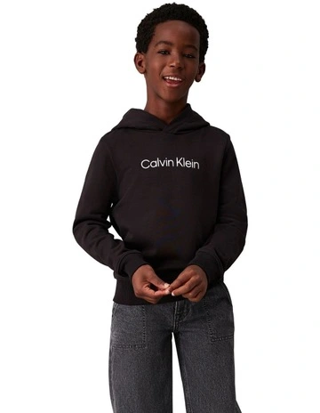 KIDS UNISEX 8-16 Instant Logo Reg Terry Hoodie in Black