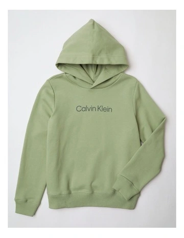 Kids Unisex 8-16 Inst Logo Reg Terry Hoodie in Green