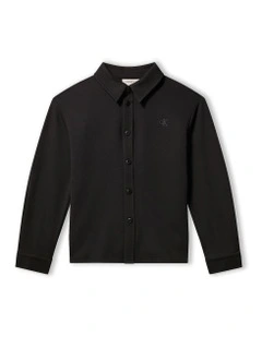BOYS 8-16 Twill Punto Shirt in Black