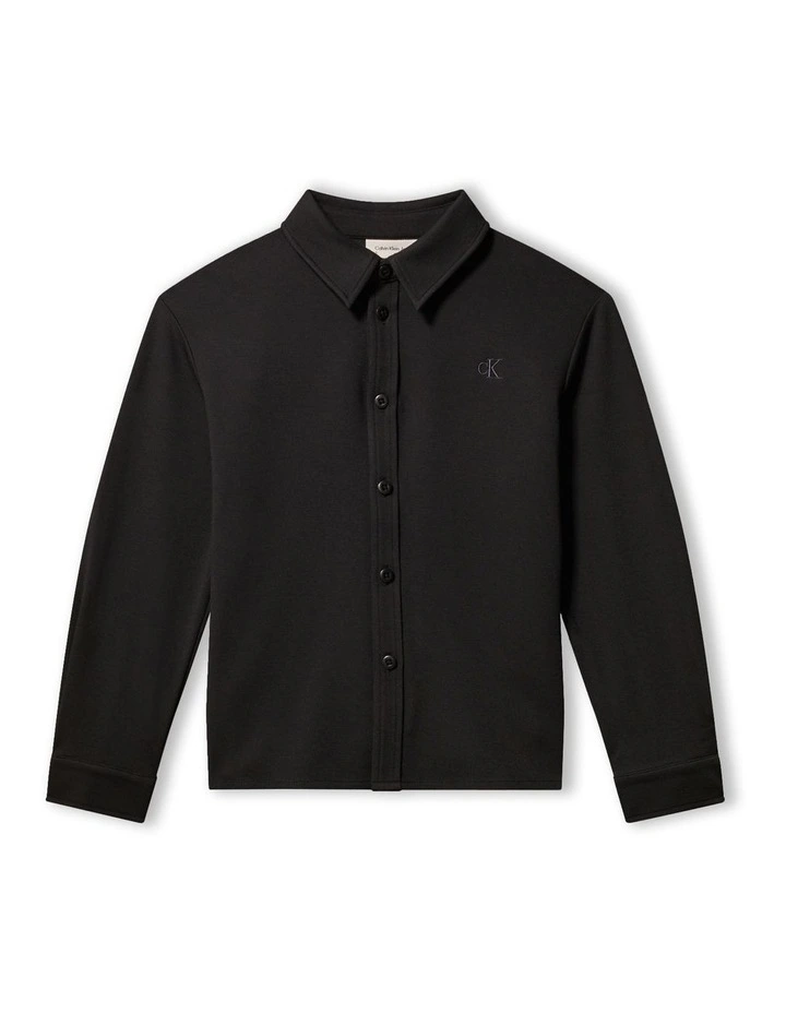 BOYS 8-16 Twill Punto Shirt in Black image 1