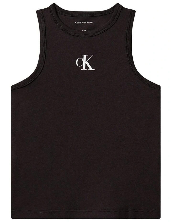 Slim Logo Tank Top (8-16 Years) in Black image 1