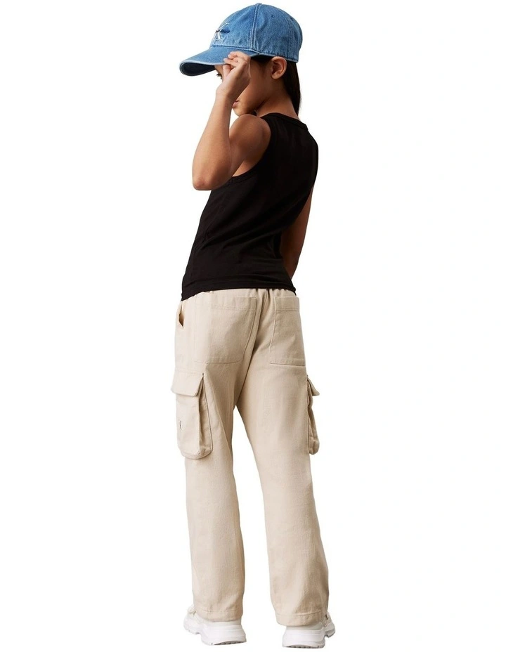 Slim Logo Tank Top (8-16 Years) in Black image 4