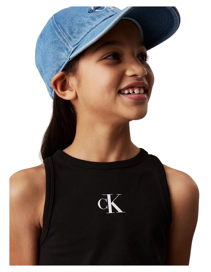 Slim Logo Tank Top (8-16 Years) in Black image 6