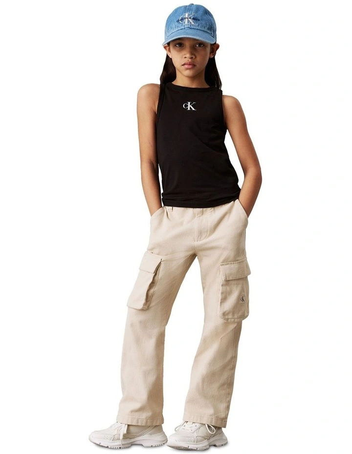 Logo Tank Top (8-16 Years) in Ck Black image 3