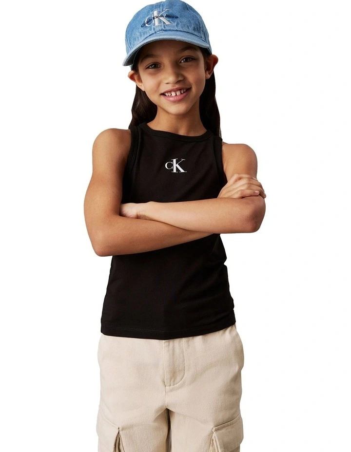 Logo Tank Top (8-16 Years) in Ck Black image 5