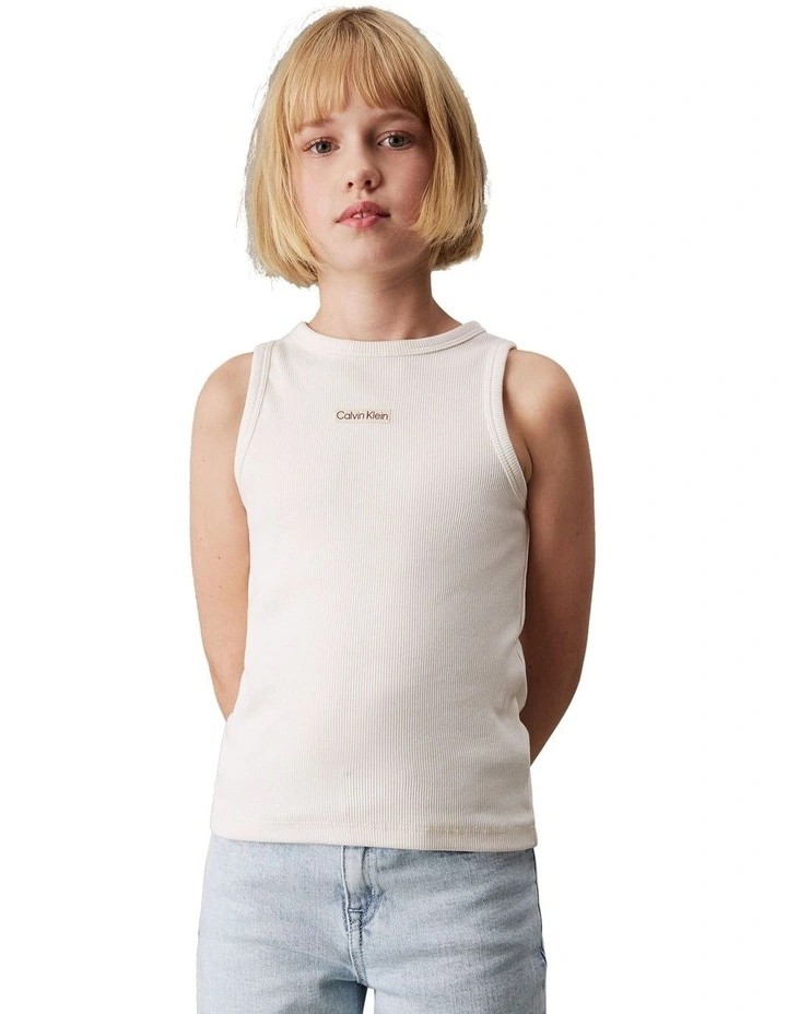 Rib Tank Top (8-16 Years) in White image 1