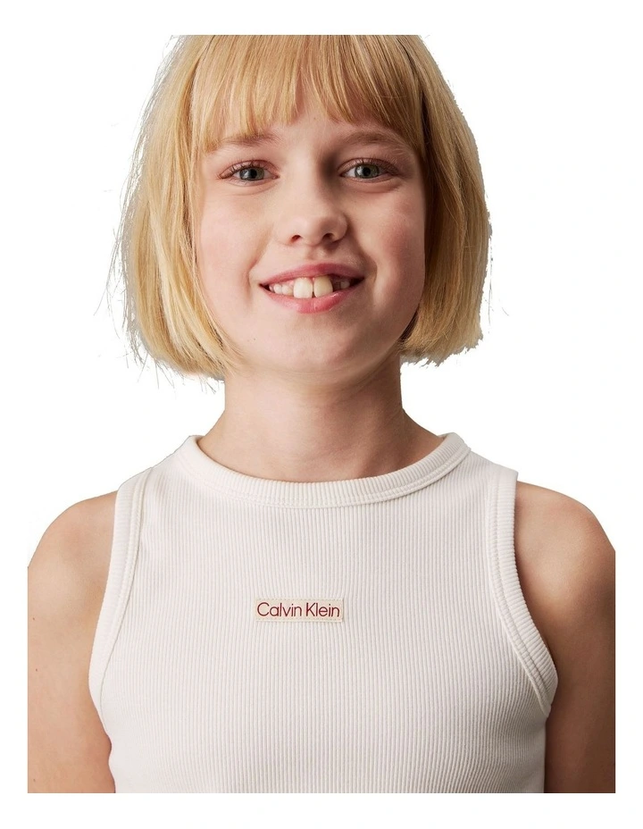 Rib Tank Top (8-16 Years) in White image 3