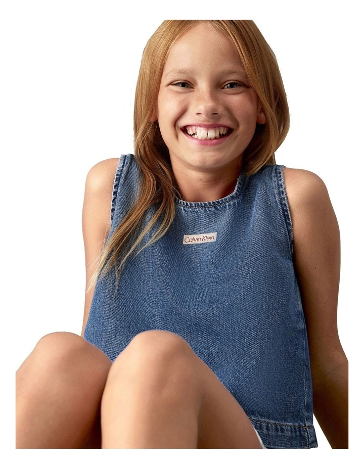Denim Sleeveless Top (8-16 Years) in Soft Comfort Blue image 6