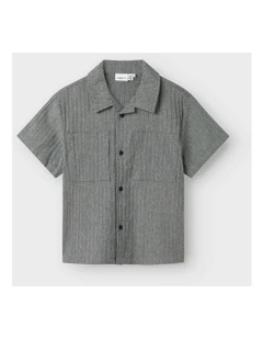 Hekarl short Sleeved Shirt in Navy Blazer