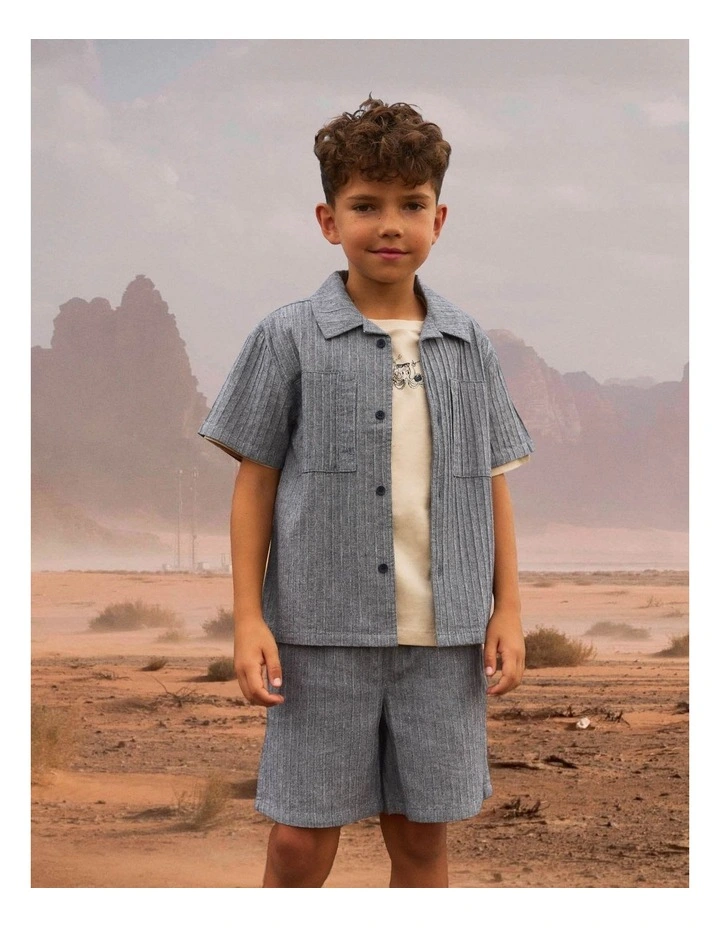 Hekarl short Sleeved Shirt in Navy Blazer image 4