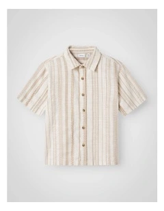 Hepil Short Sleeved Shirt in Bleach Sand