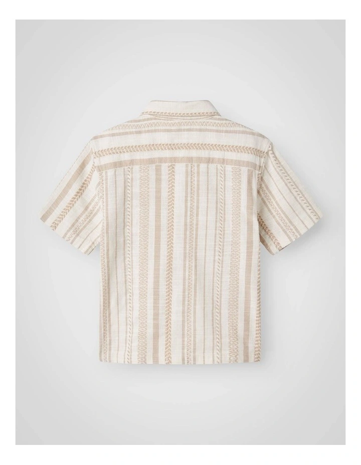 Hepil Short Sleeved Shirt in Bleach Sand image 2