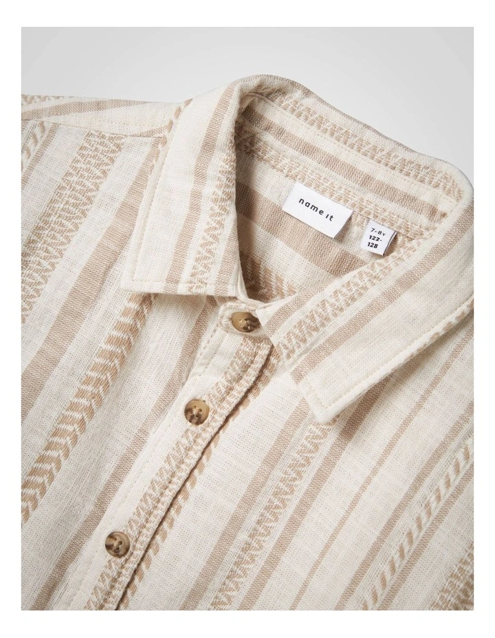 Hepil Short Sleeved Shirt in Bleach Sand image 3