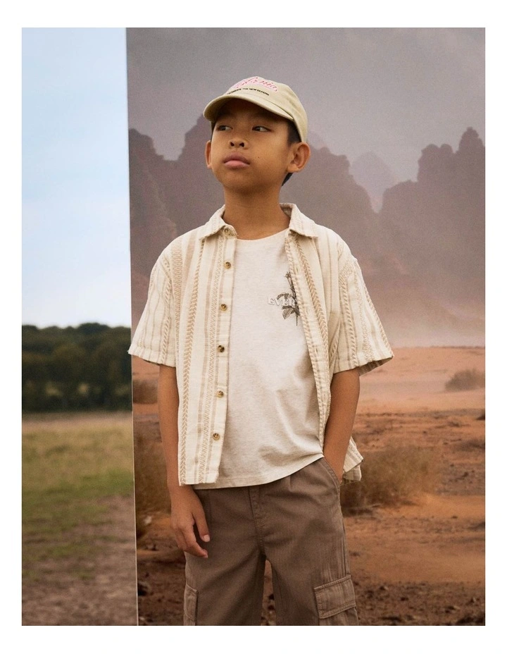 Hepil Short Sleeved Shirt in Bleach Sand image 4