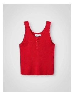 Filisa Knit Tank Top in Chine Red