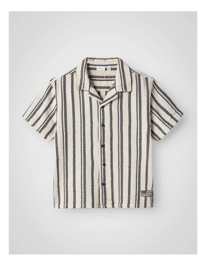 Foko Short Sleeved Regular Shirt in Peyote Navy Blazer image 1