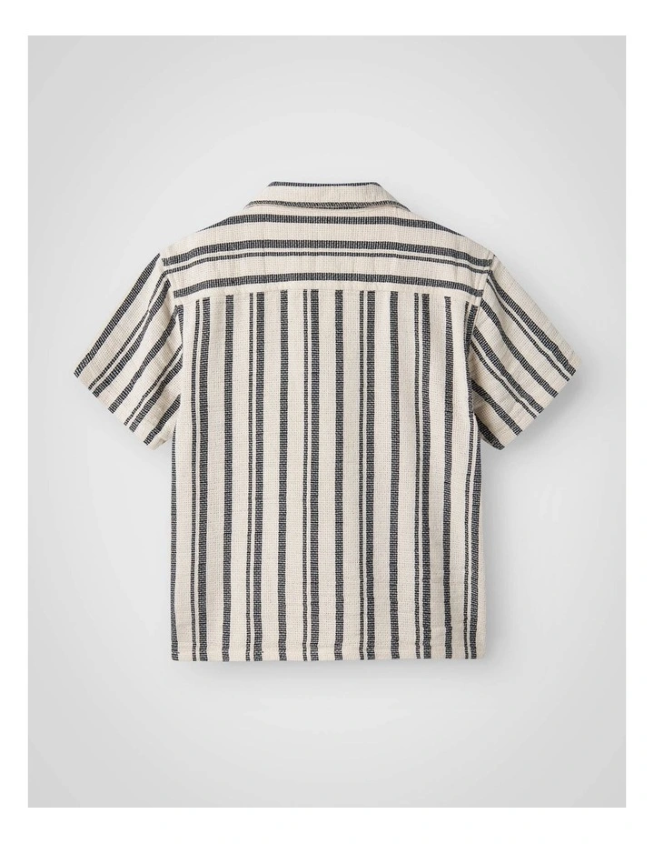 Foko Short Sleeved Regular Shirt in Peyote Navy Blazer image 2