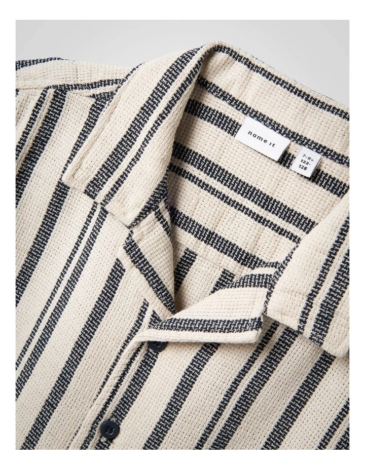 Foko Short Sleeved Regular Shirt in Peyote Navy Blazer image 3