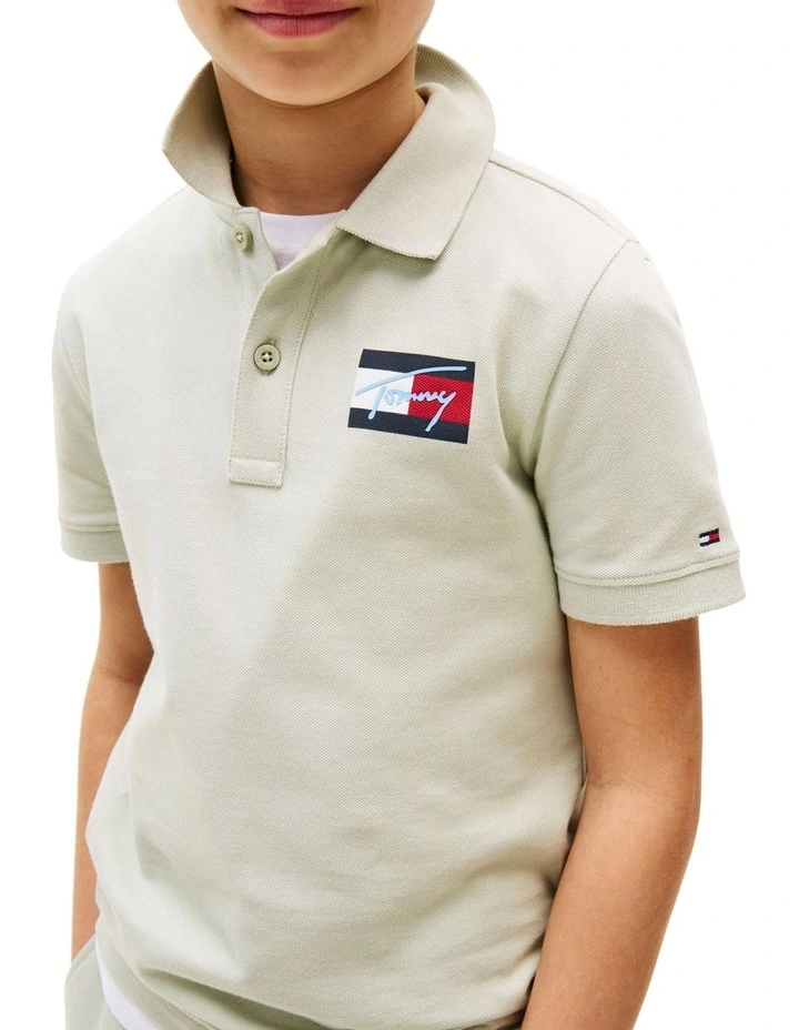 Signature Logo Regular Fit Polo Shirt (8-16Years) in Green image 3