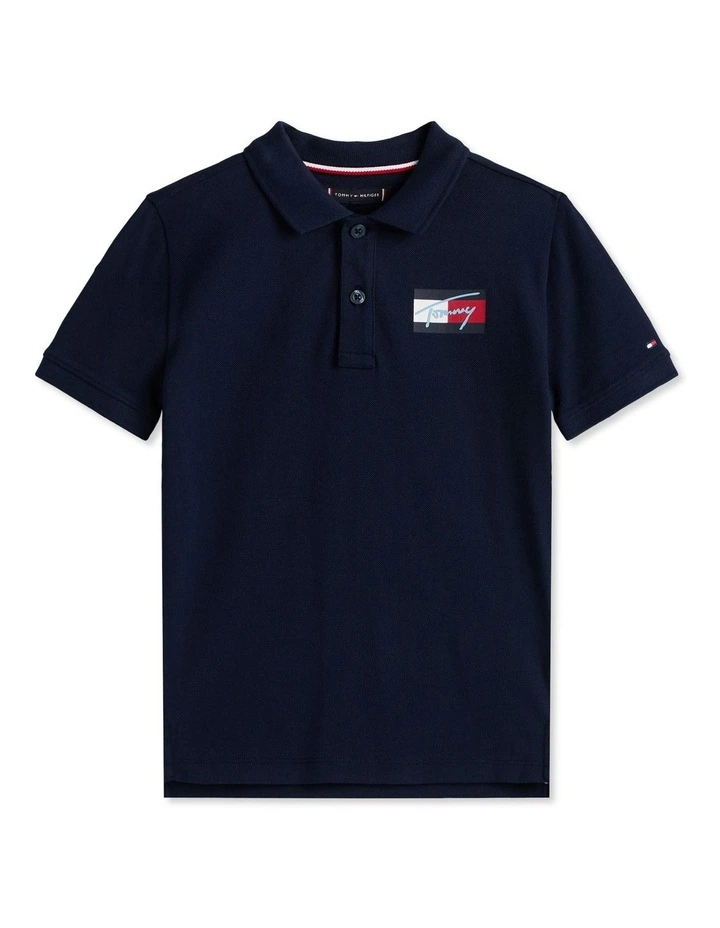 Signature Logo Regular Fit Polo Shirt (8-16Years) in Blue image 5