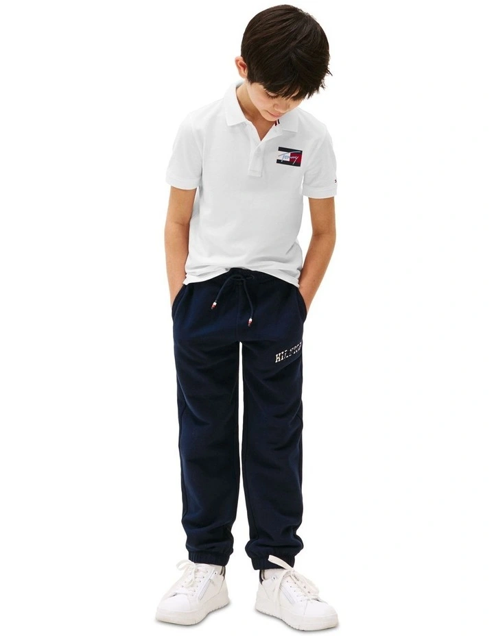 Signature Logo Regular Fit Polo Shirt (3-7Years) in White image 4