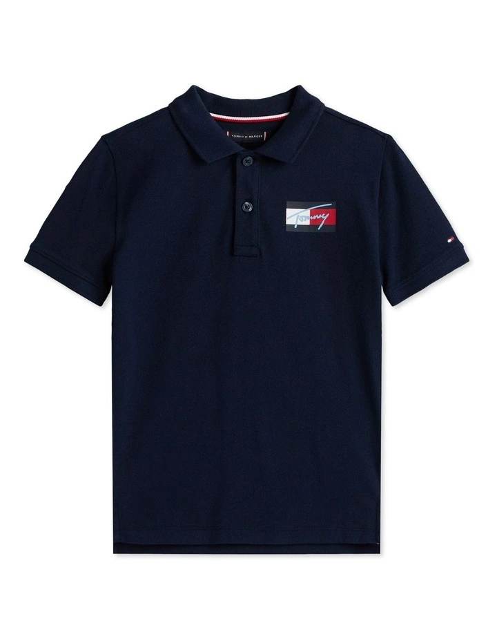Signature Logo Regular Fit Polo Shirt (3-7Years) in Blue image 5