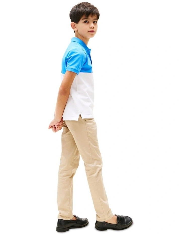 Mini Corp Colourblock Polo (8-16Years) in Blue image 2