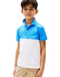 Mini Corp Colourblock Polo (3-7Years) in Blue