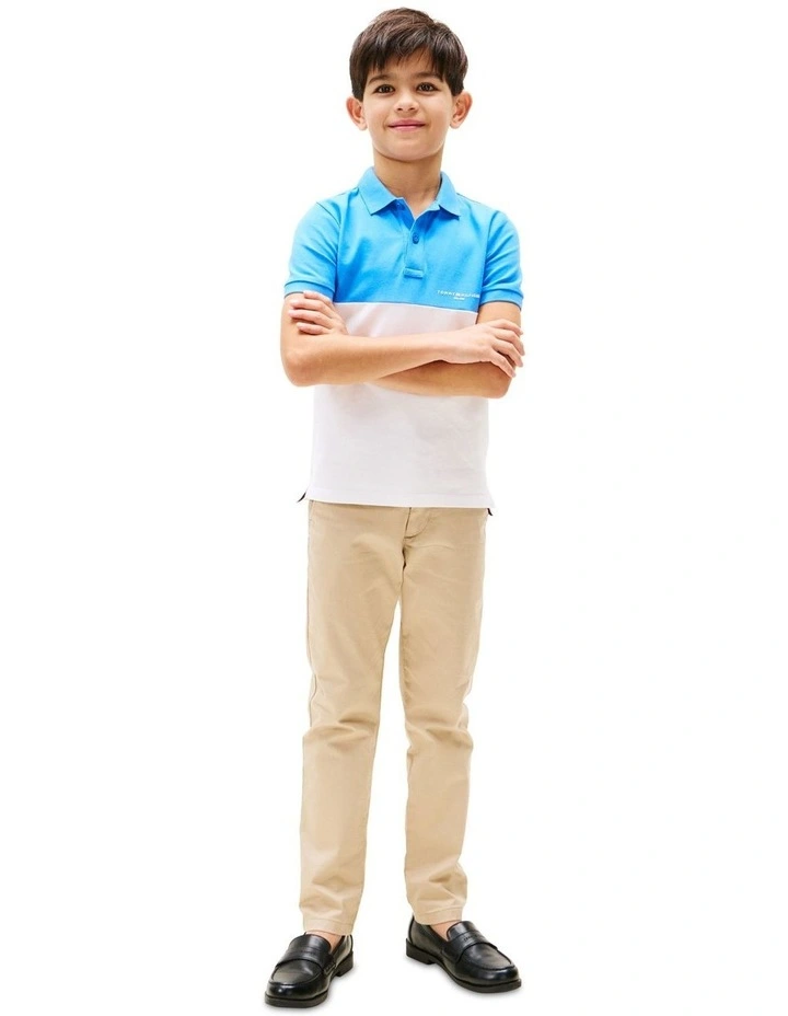 Mini Corp Colourblock Polo (3-7Years) in Blue image 4