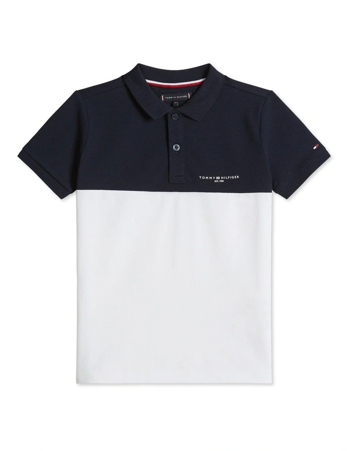 Mini Corp Colourblock Polo (3-7Years) in Blue image 5