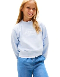 Logo Embroidery Sweatshirt (8-16Years) in Blue