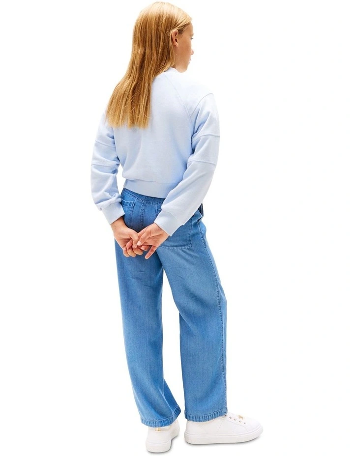 Logo Embroidery Sweatshirt (8-16Years) in Blue image 2
