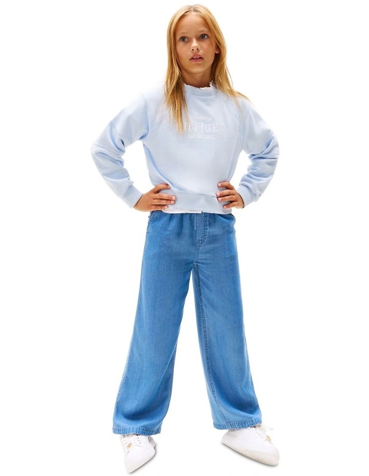 Logo Embroidery Sweatshirt (8-16Years) in Blue image 4