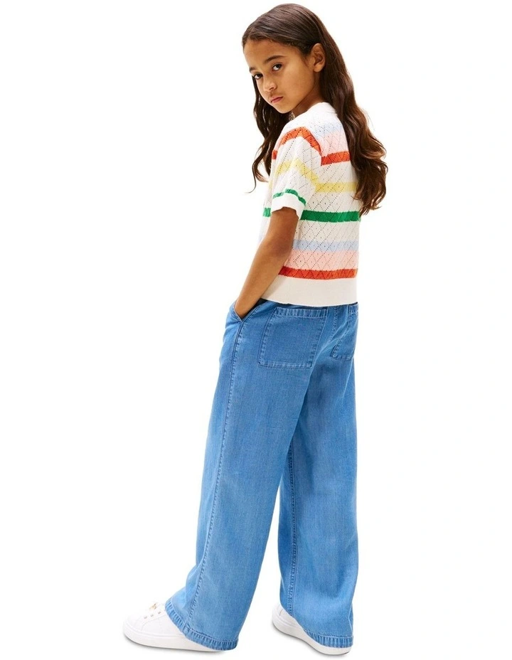 Crochet Short Sleeve Cardigan (8-16Years) in Multi image 2
